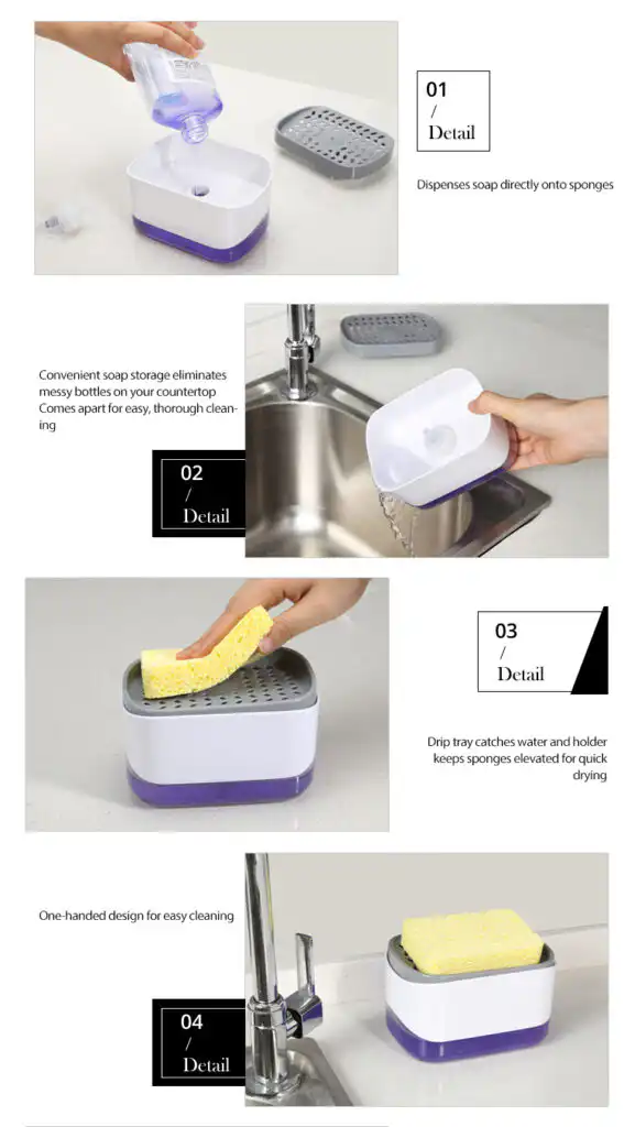 Press Type Pump Soap Dispenser with Sponge Holder: Buy Press Type Pump Soap Dispenser Best Price in Sri Lanka | ido.lk