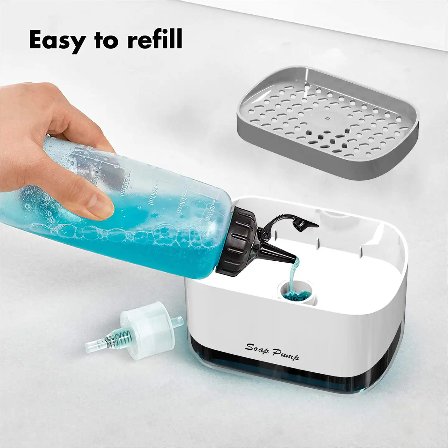 Press Type Pump Soap Dispenser with Sponge Holder: Buy Press Type Pump Soap Dispenser Best Price in Sri Lanka | ido.lk