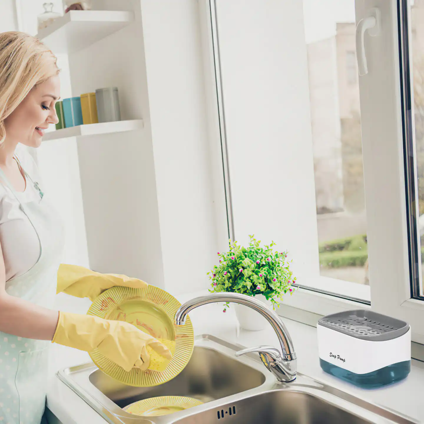 Press Type Pump Soap Dispenser with Sponge Holder: Buy Press Type Pump Soap Dispenser Best Price in Sri Lanka | ido.lk