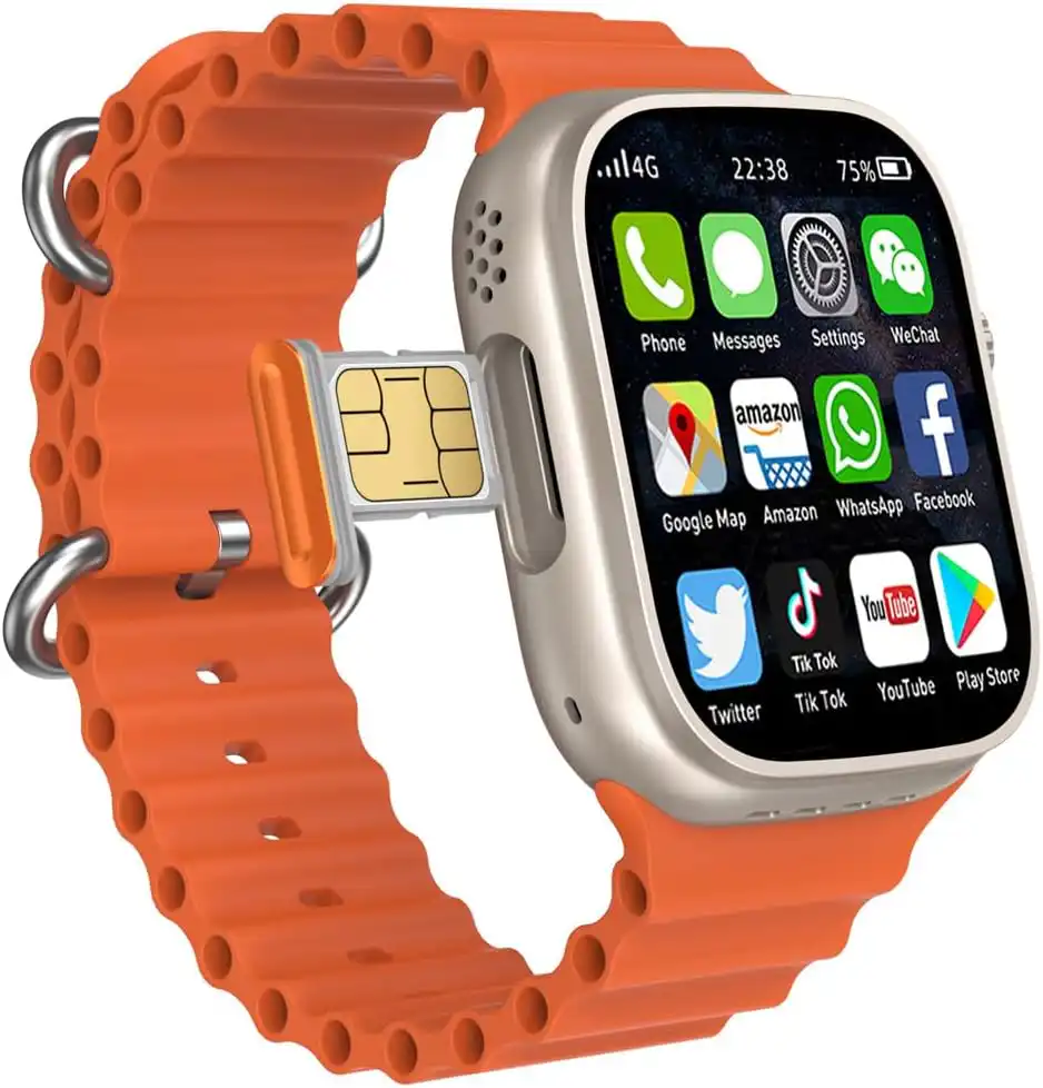 4G+64GB Modio 4G Ultra Max Smart watch 64gb 2.2 inch Display 3 pair strap 4G Call Compass Wifi GPS Series | ido.lk