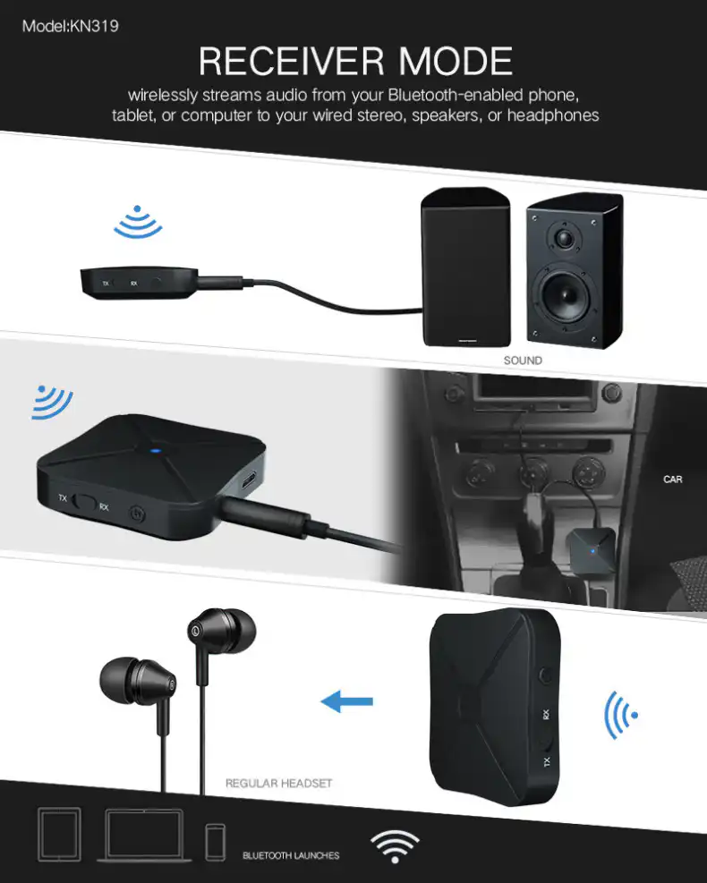 2 in 1 Wireless Audio Transmitter Receiver: 2 in 1 Wireless Audio Transmitter Receiver Best Price in Sri Lanka | ido.lk