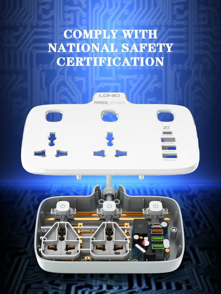 Ldnio PD & QC3.0 2 Outlets Power Socket SC2413: Buy Ldnio Power Socket SC2413 Best Price in Sri Lanka | ido.LK