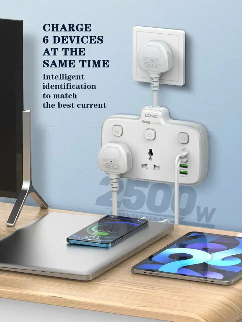 Ldnio PD & QC3.0 2 Outlets Power Socket SC2413: Buy Ldnio Power Socket SC2413 Best Price in Sri Lanka | ido.LK
