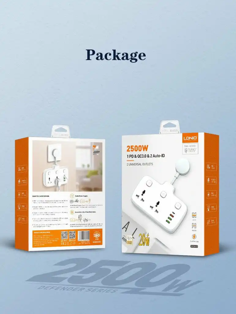 Ldnio PD & QC3.0 2 Outlets Power Socket SC2413: Buy Ldnio Power Socket SC2413 Best Price in Sri Lanka | ido.LK
