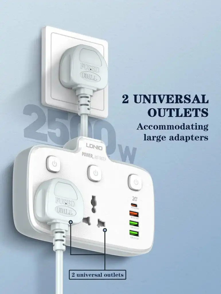 Ldnio PD & QC3.0 2 Outlets Power Socket SC2413: Buy Ldnio Power Socket SC2413 Best Price in Sri Lanka | ido.LK