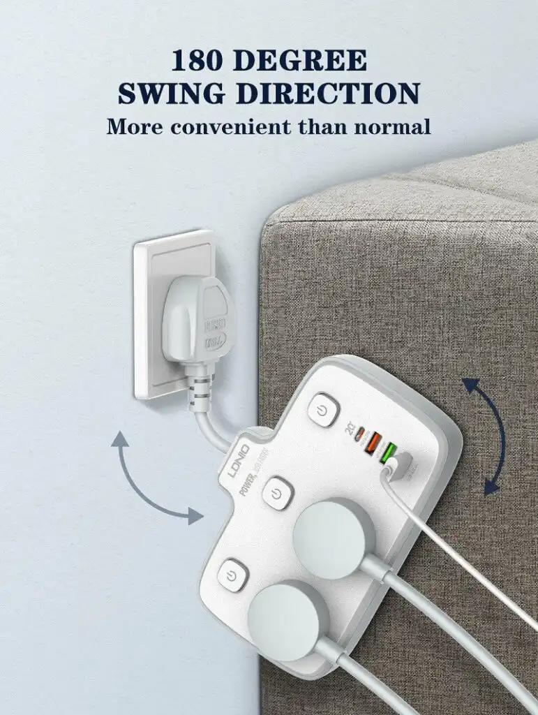 Ldnio PD & QC3.0 2 Outlets Power Socket SC2413: Buy Ldnio Power Socket SC2413 Best Price in Sri Lanka | ido.LK