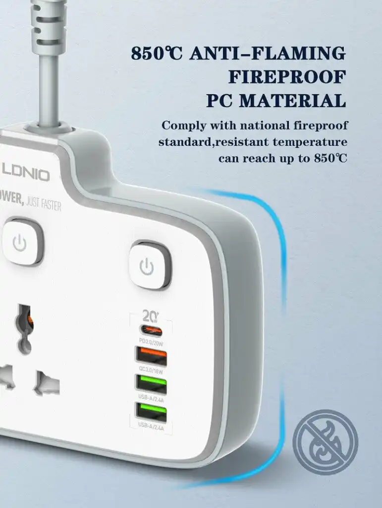 Ldnio PD & QC3.0 2 Outlets Power Socket SC2413: Buy Ldnio Power Socket SC2413 Best Price in Sri Lanka | ido.LK