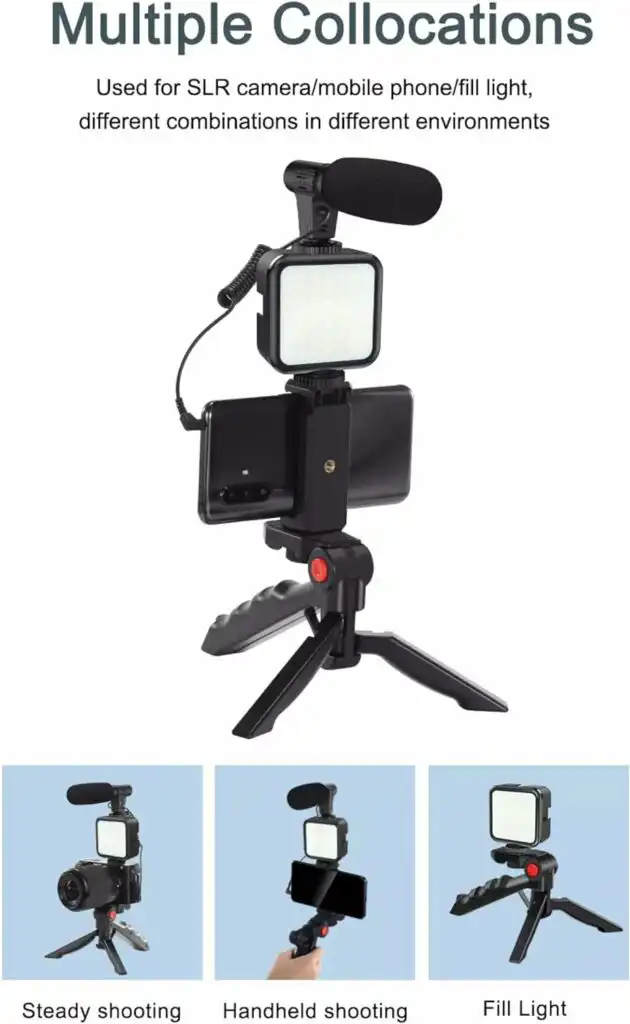 Video Making Vlog Tripod Kit with Mic and Light: Video Making Vlog Tripod Kit Best Price in Sri Lanka | ido.lk