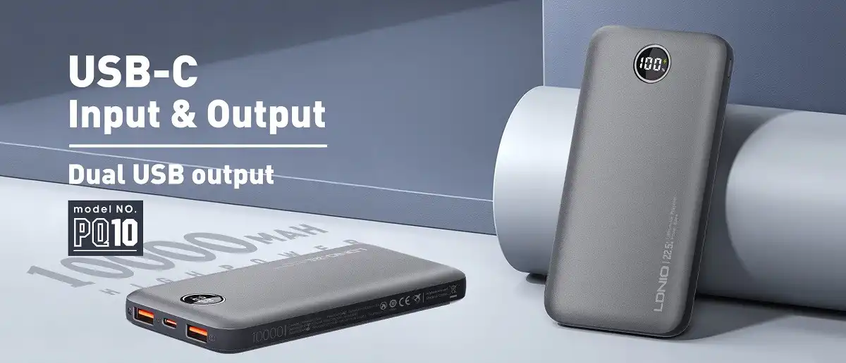 LDNIO PQ10 10000mAh Power Bank Ultra Slim Led Digital Display: LDNIO PQ10 10000mAh Power Bank in Sri Lanka | ido.lk