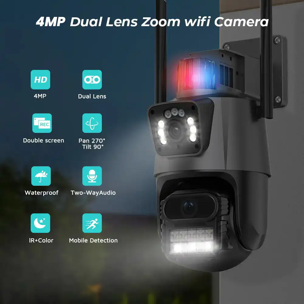 Dual Lens Wifi Camera 4MP 2K PTZ CCTV Surveillance Camera: Dual Lens Wifi Camera 4MP in Sri Lanka | ido.lk