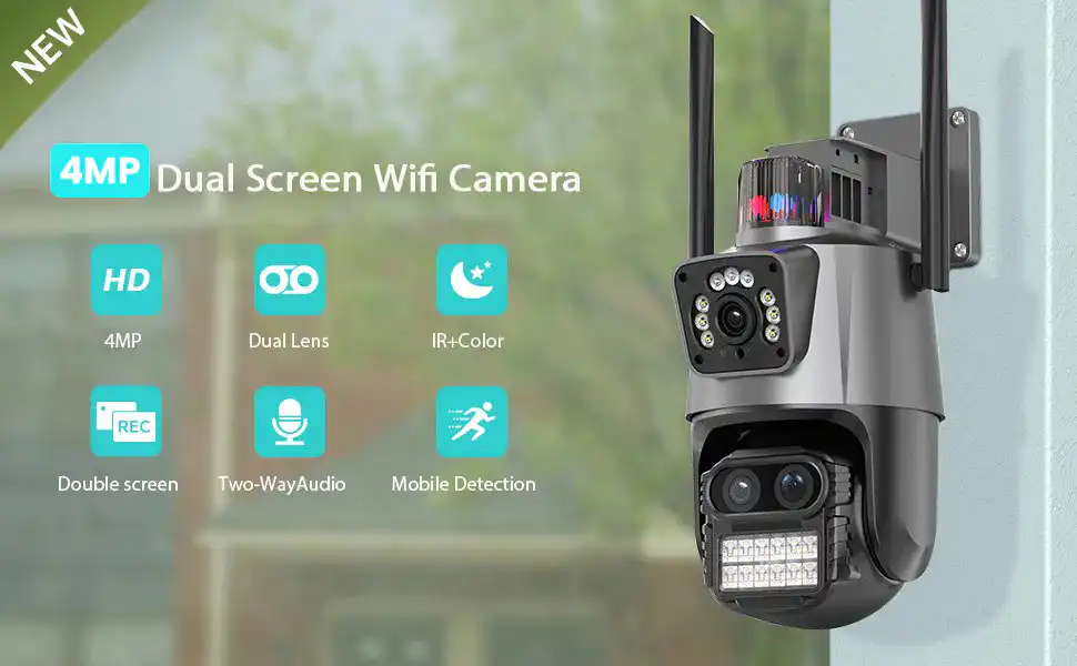 Dual Lens Wifi Camera 4MP 2K PTZ CCTV Surveillance Camera: Dual Lens Wifi Camera 4MP in Sri Lanka | ido.lk