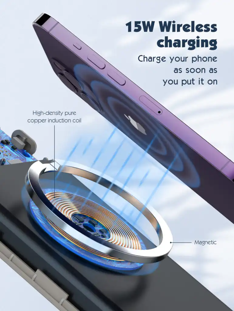 LDNIO 10000mAh Magnetic Wireless Power Bank PQ12: Buy LDNIO 10000mAh Magnetic Wireless Power Bank in Sri Lanka | ido.lk