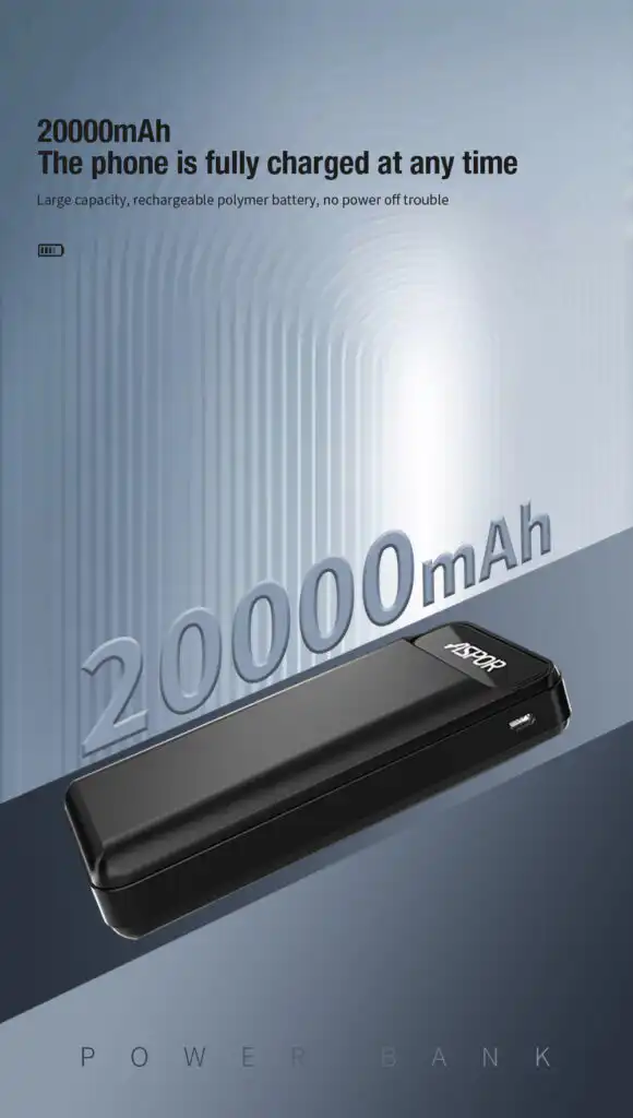 Aspor 20000mAh Power Bank A396 with 22.5W PD Charging: Buy Aspor 20000mAh Power Bank A396 in Sri Lanka | ido.lk