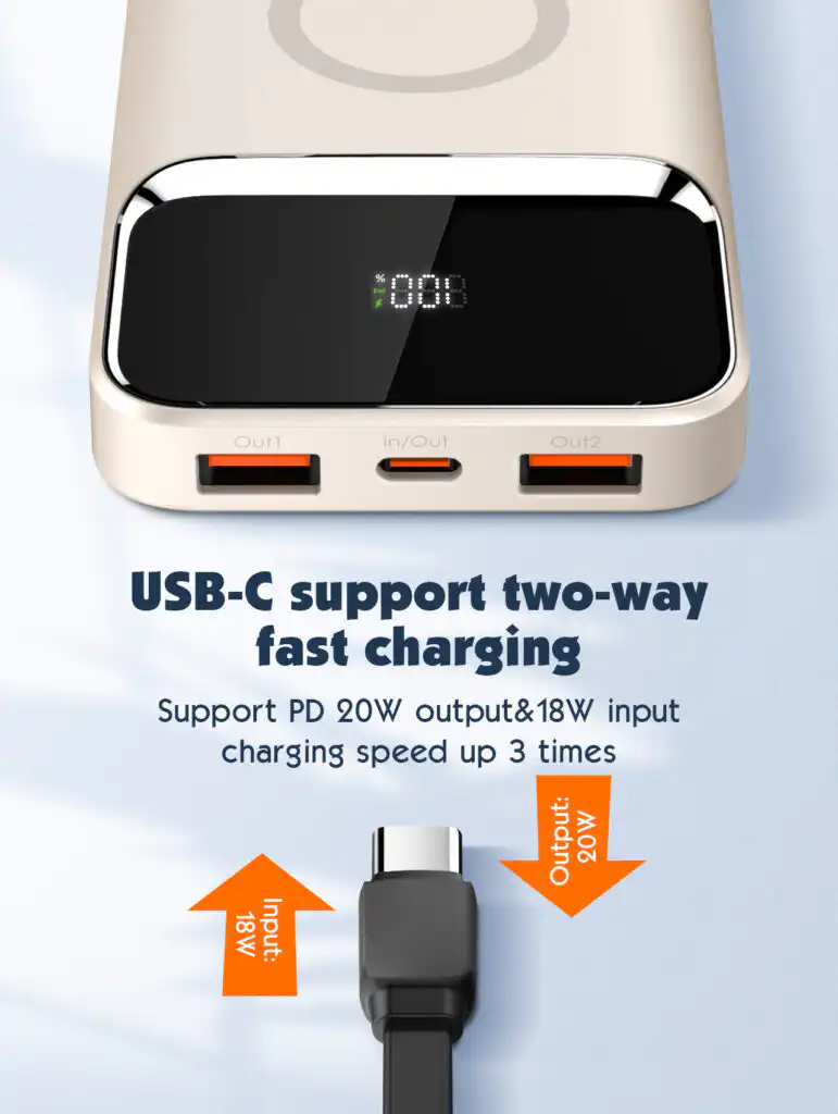 LDNIO 10000mAh Magnetic Wireless Power Bank PQ12: Buy LDNIO 10000mAh Magnetic Wireless Power Bank in Sri Lanka | ido.lk