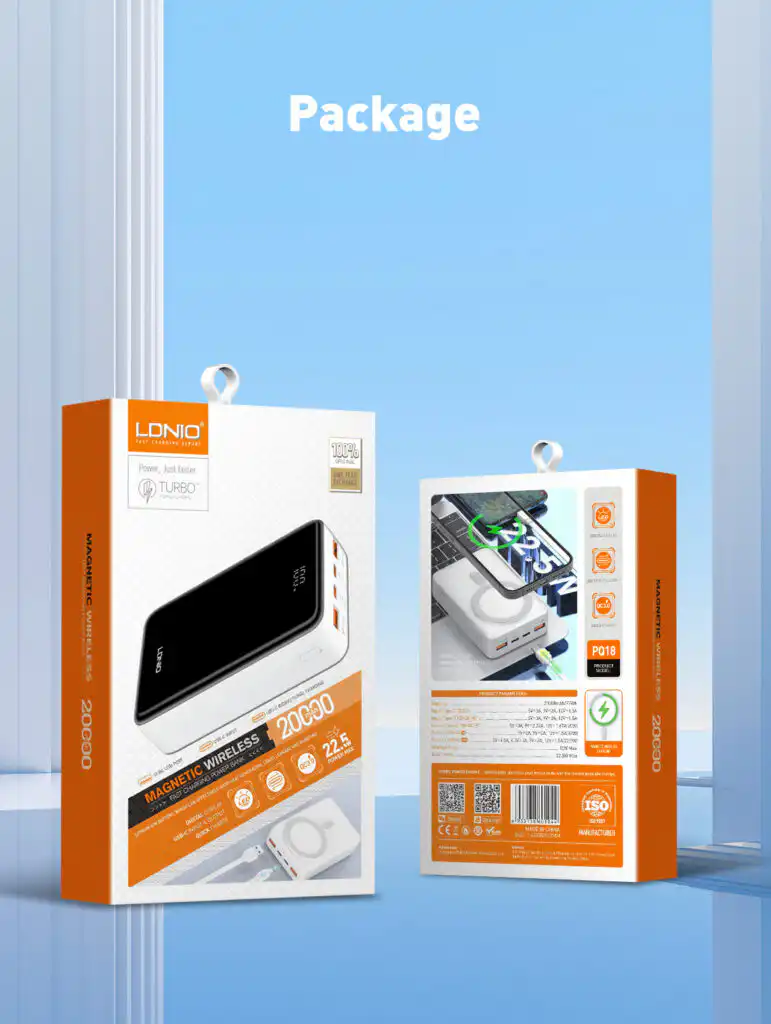 LDNIO 20000mAh Wireless Power Bank PQ18 5A 22.5W: Buy LDNIO 20000mAh Wireless Power Bank in Sri Lanak | ido.lk