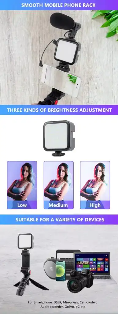 Video Making Vlog Tripod Kit with Mic and Light: Video Making Vlog Tripod Kit Best Price in Sri Lanka | ido.lk