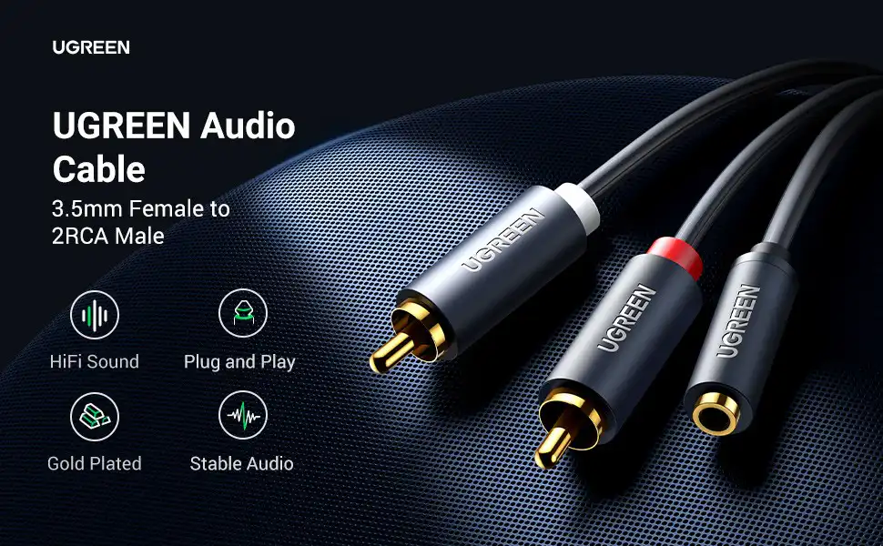 Ugreen 3.5mm Female to 2RCA Male Audio Cable 1M: Buy Ugreen 3.5mm Female to 2RCA Male Audio Cable in Sri Lanka | ido.lk