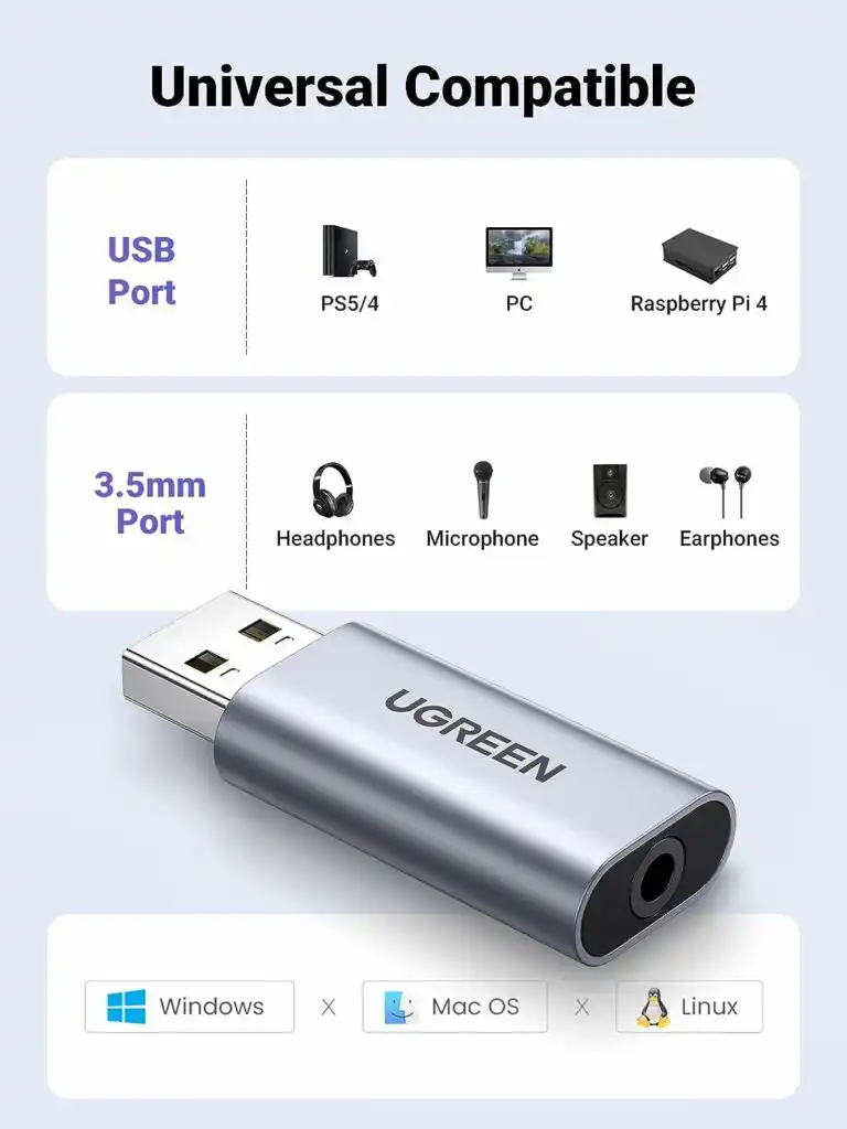 UGREEN USB to 3.5mm Jack External Sound Card: Buy UGREEN USB to 3.5mm Jack External Sound Card in Sri Lanka | ido.lk
