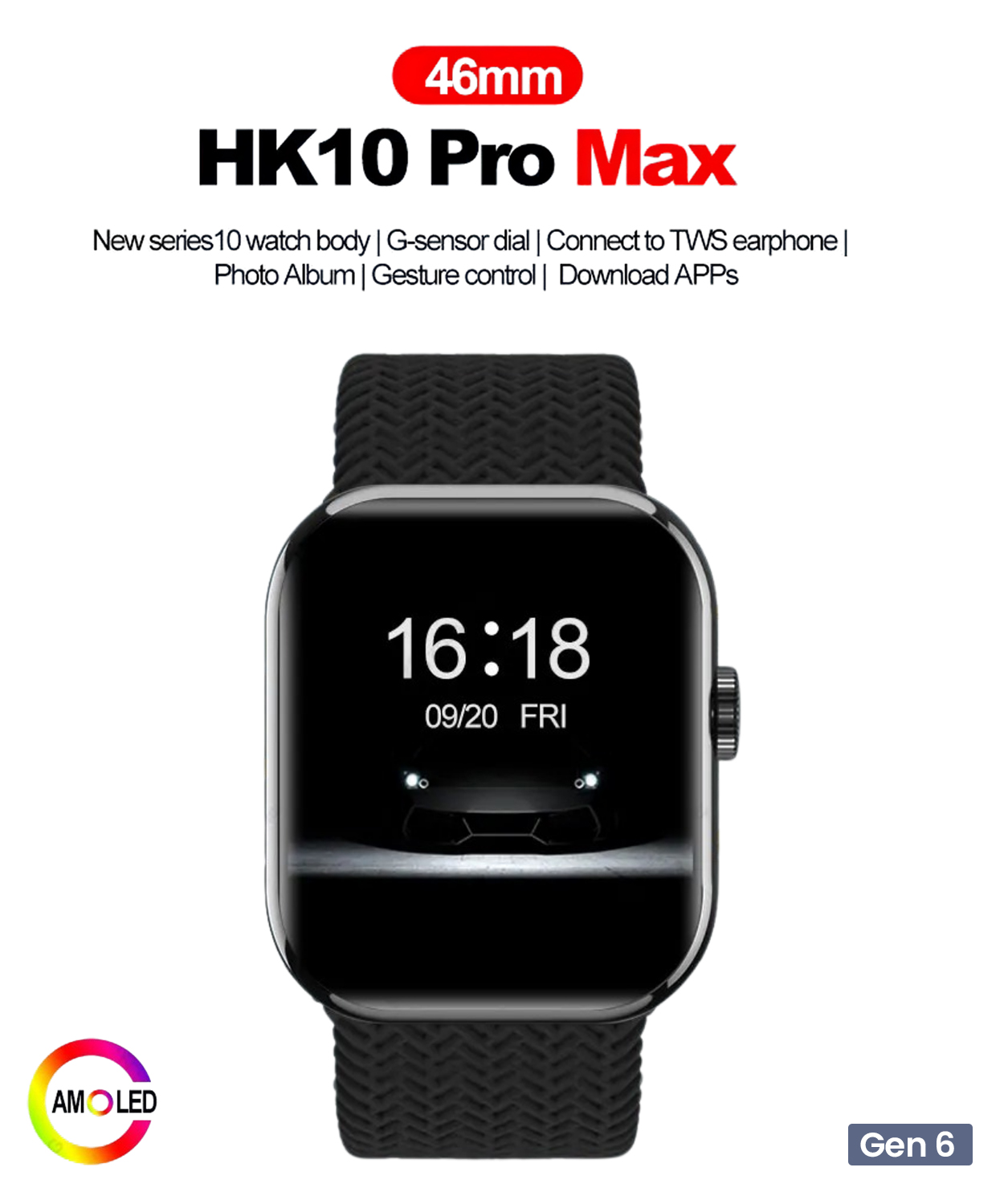 HK10 Pro Max Smart Watch 2024 Gen 6 
