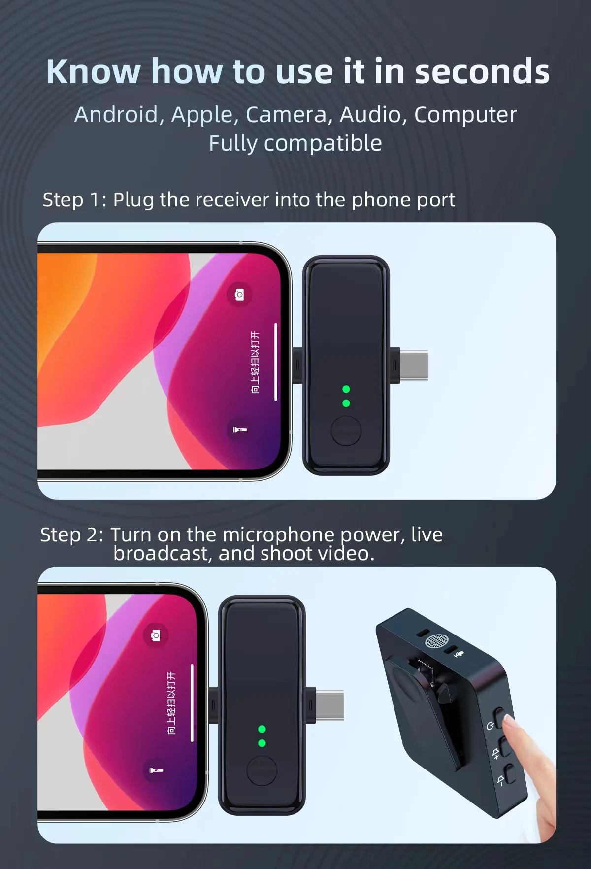 SX31 Wireless Dual Microphone for iPhone Type C Devices and 3.5mm: Buy SX31 Wireless Dual Microphone in Sri Lanka | ido.lk