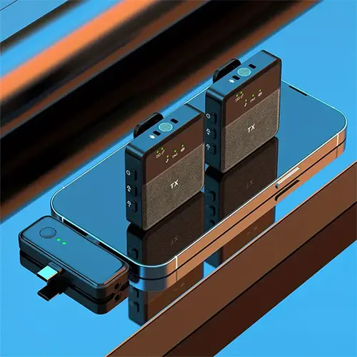 SX31 Wireless Dual Microphone for iPhone Type C Devices and 3.5mm