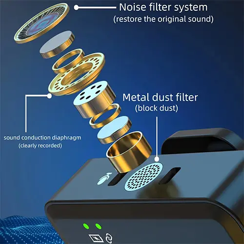 SX31 Wireless Dual Microphone for iPhone Type C Devices and 3.5mm