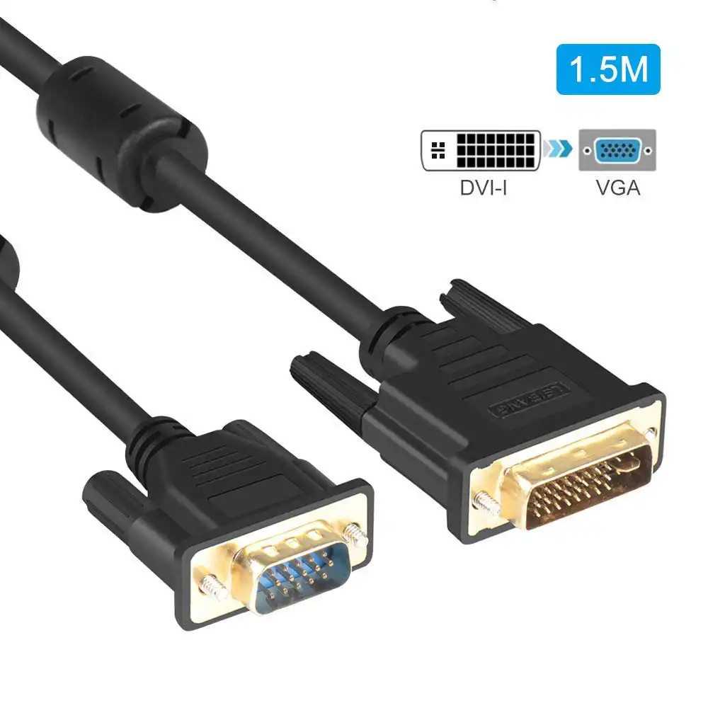 DVI Male to VGA Male Cable DVI-I 24+5 Wire Bi-Directional Converter: DVI Male to VGA Male Cable in Sri Lanka | ido.lk
