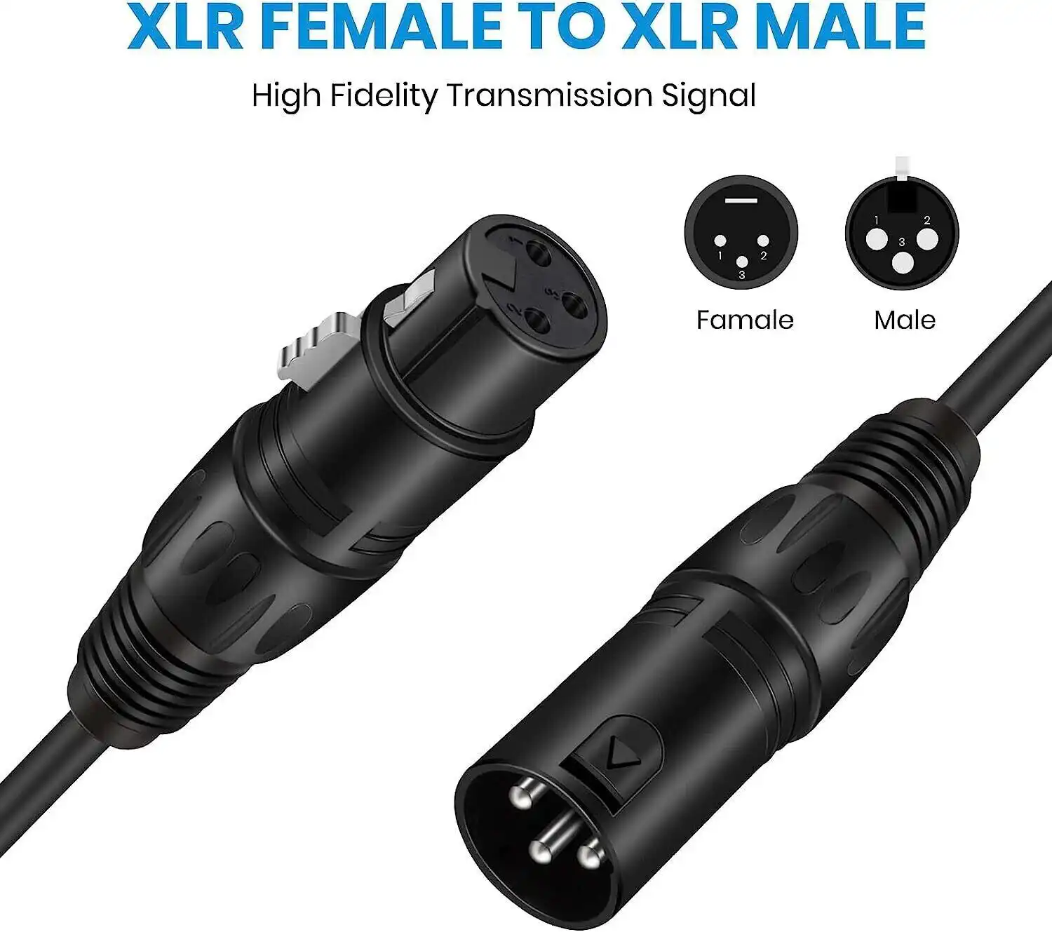 XLR Male to Female Mic Microphone Cable 1M in Sri Lanka | ido.lk