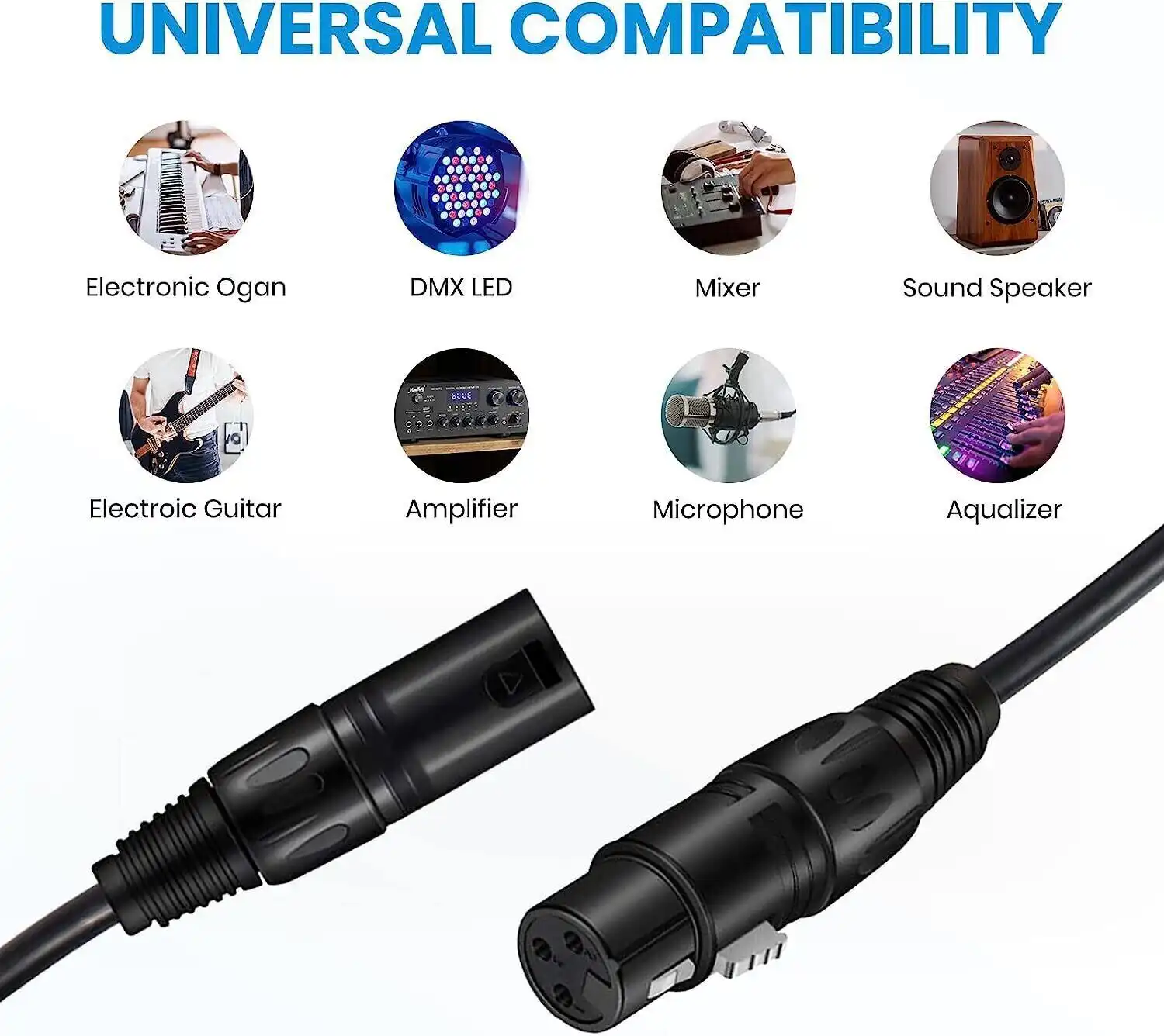XLR Male to Female Mic Microphone Cable 1M in Sri Lanka | ido.lk