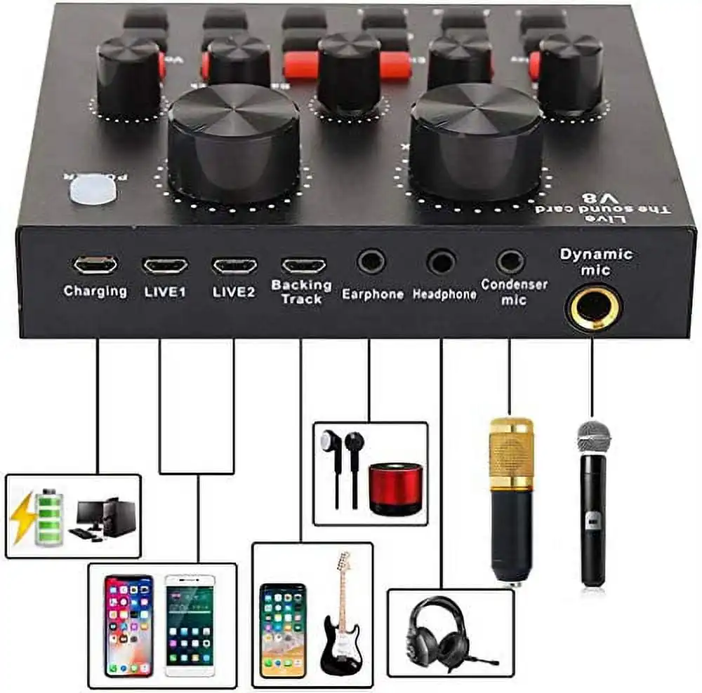 Professional Condenser Microphone with V8 Soundcard in Sri Lanka | ido.lk