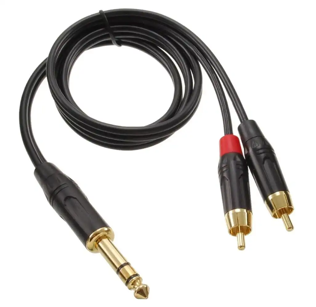 6.3mm TRS Stereo Male to 2 RCA Male Audio Cable in Sri Lanka | ido.lk