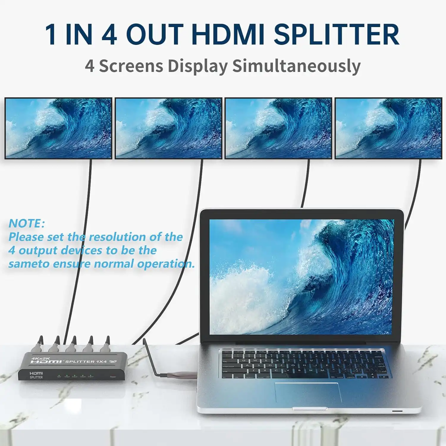 4K HDMI Splitter 4 Port 1 in 4 out Best Price in Sri Lanka | ido.lk