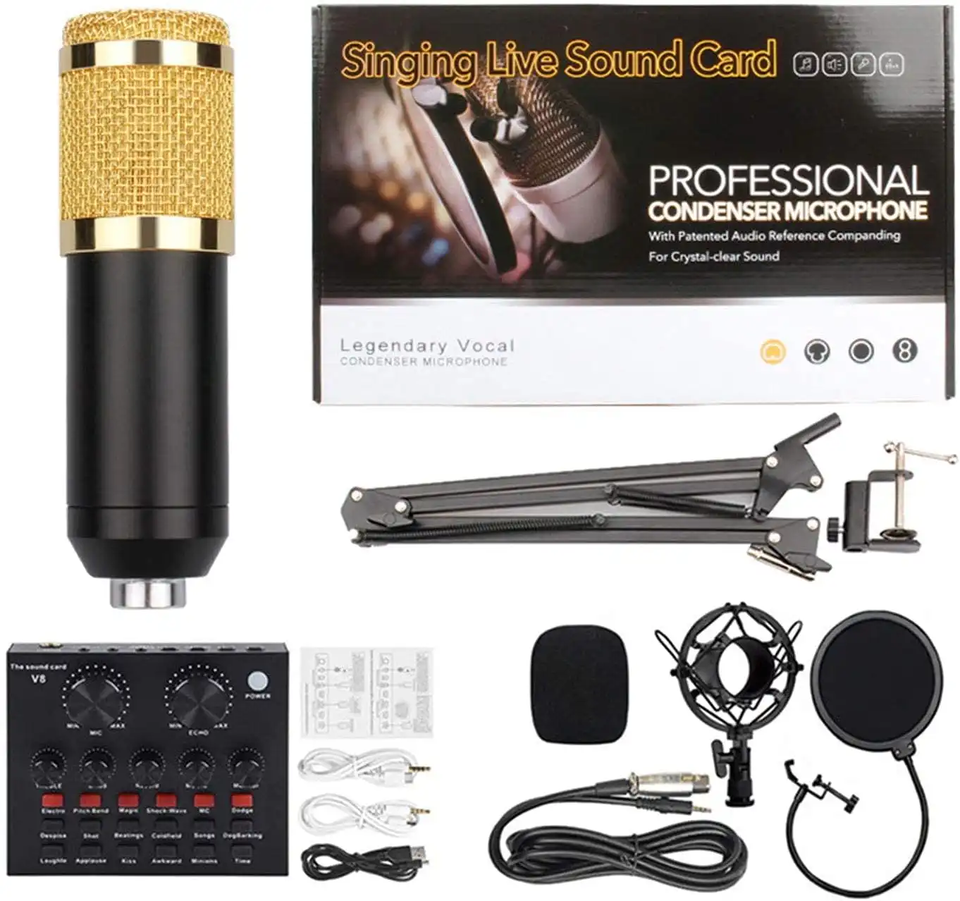 Professional Condenser Microphone with V8 Soundcard in Sri Lanka | ido.lk