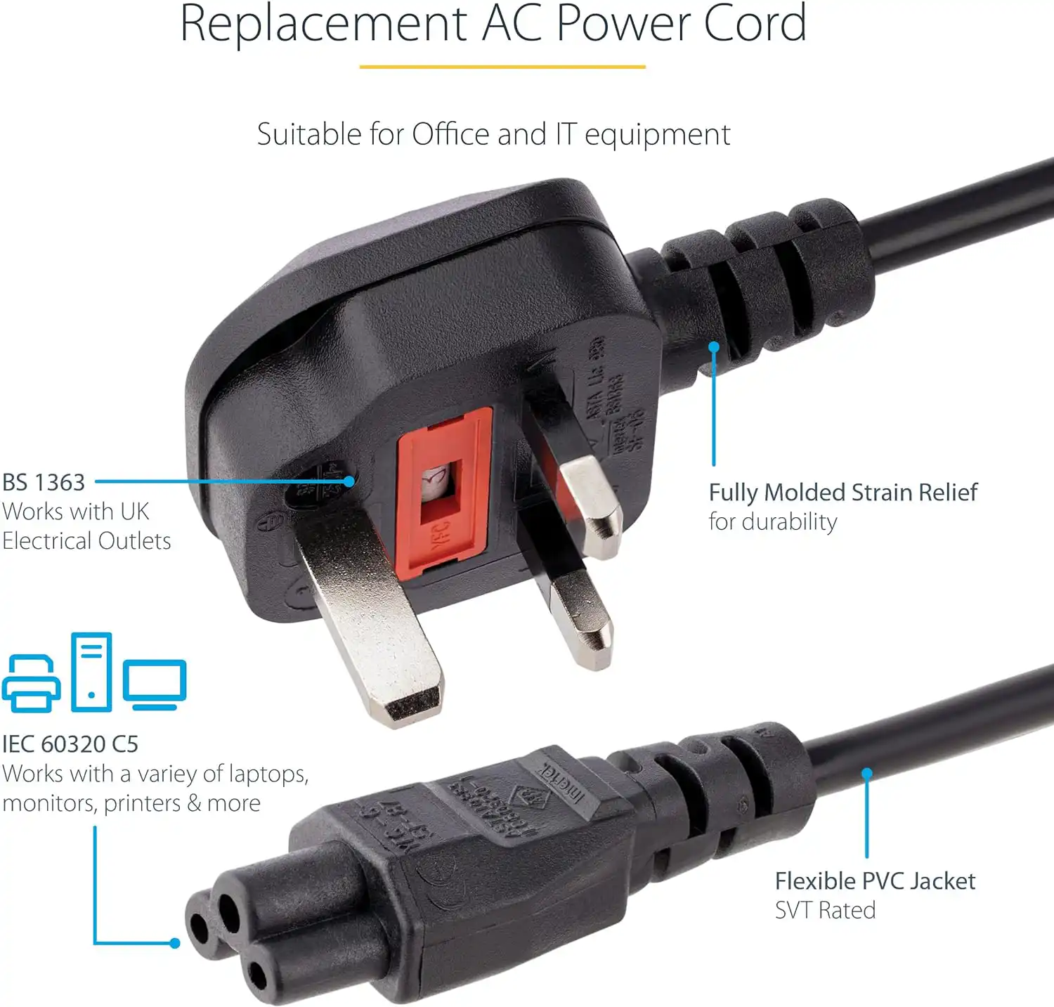 Laptop Power Cable with Fuse Best Price in Sri Lanka | ido.lk