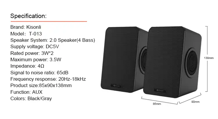 USB 2.0 Multimedia Speaker Kisonli T-013 For PC & Laptop in Sri Lanka | ido.lk