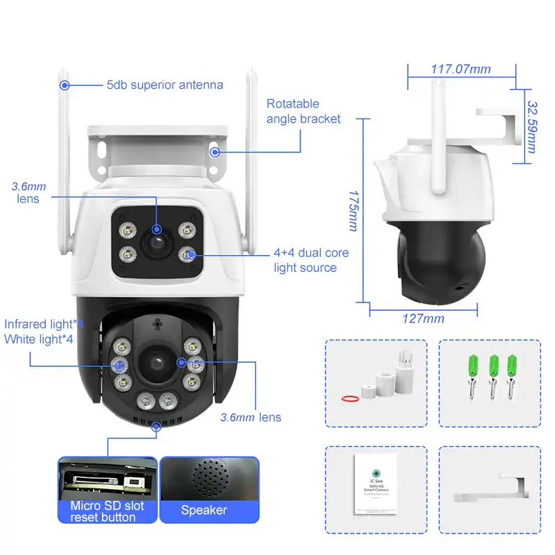 6MP Dual Lens PTZ WiFi IP Camera ICSEE App in Sri Lanka | ido.lk