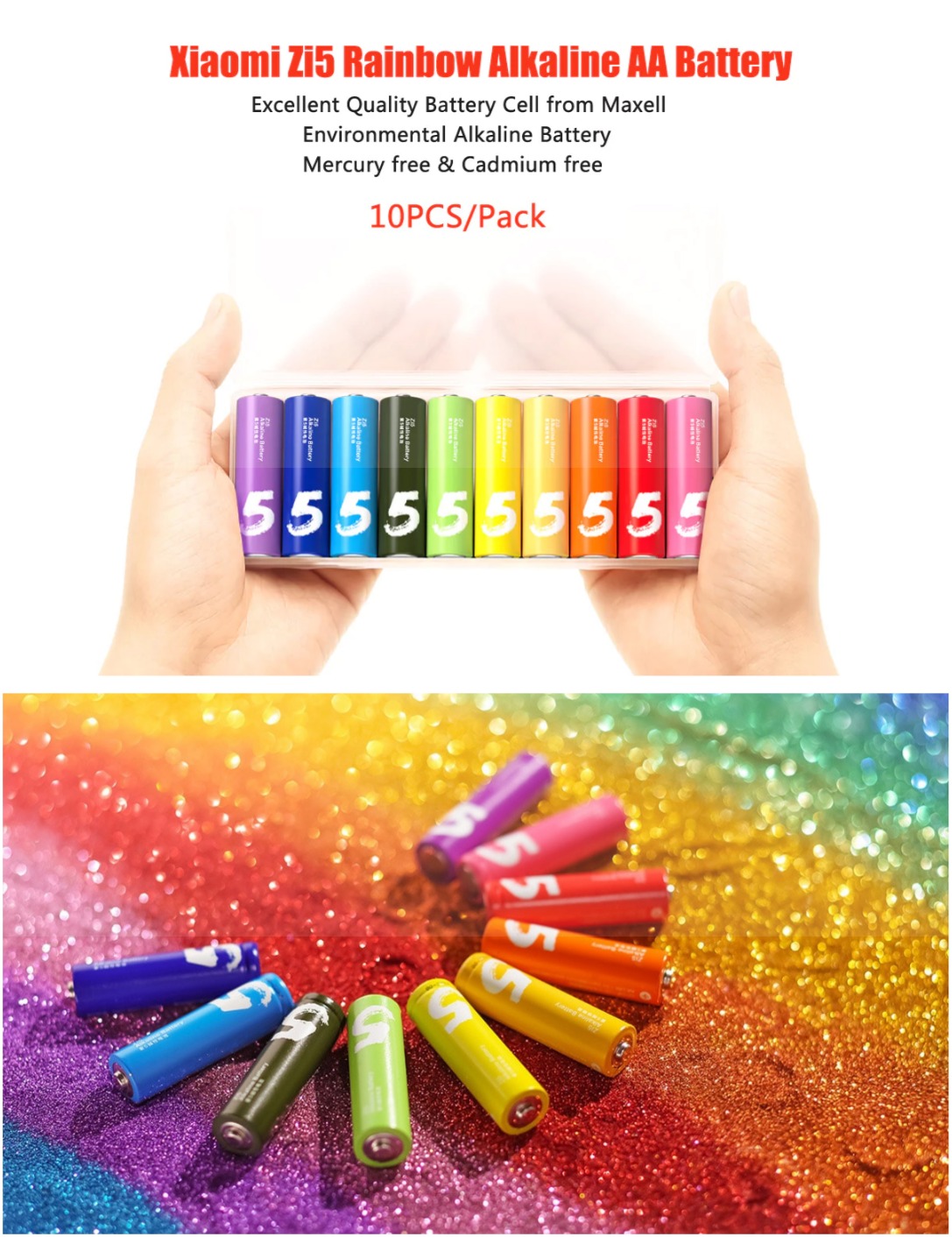 Xiaomi Mi Z15 Alkaline Rainbow Battery Pack 10Pcs in Sri Lanka | ido.lk