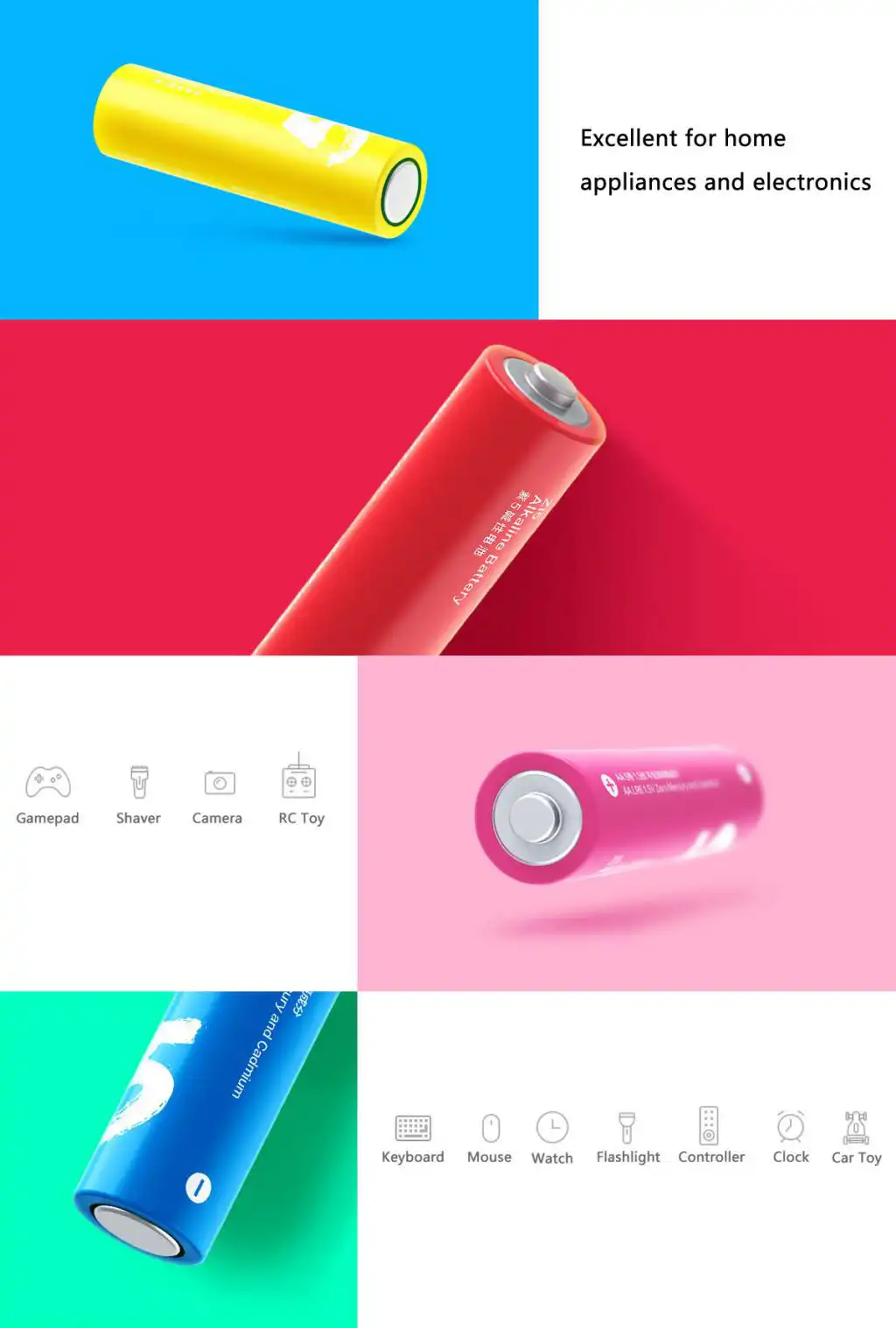 Xiaomi Mi Z15 Alkaline Rainbow Battery Pack 10Pcs in Sri Lanka | ido.lk