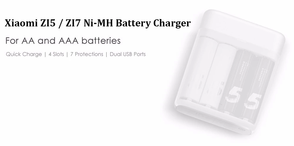 Original Xiaomi ZMI ZI5 ZI7 AA AAA Rechargeable Battery USB Smart Charger | ido.lk