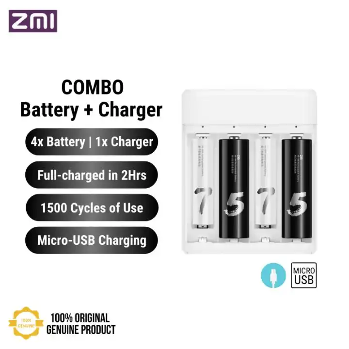 Xiaomi ZMI PB401 AA / AAA Battery Charger with AA Battery in Sri Lanka | ido.lk