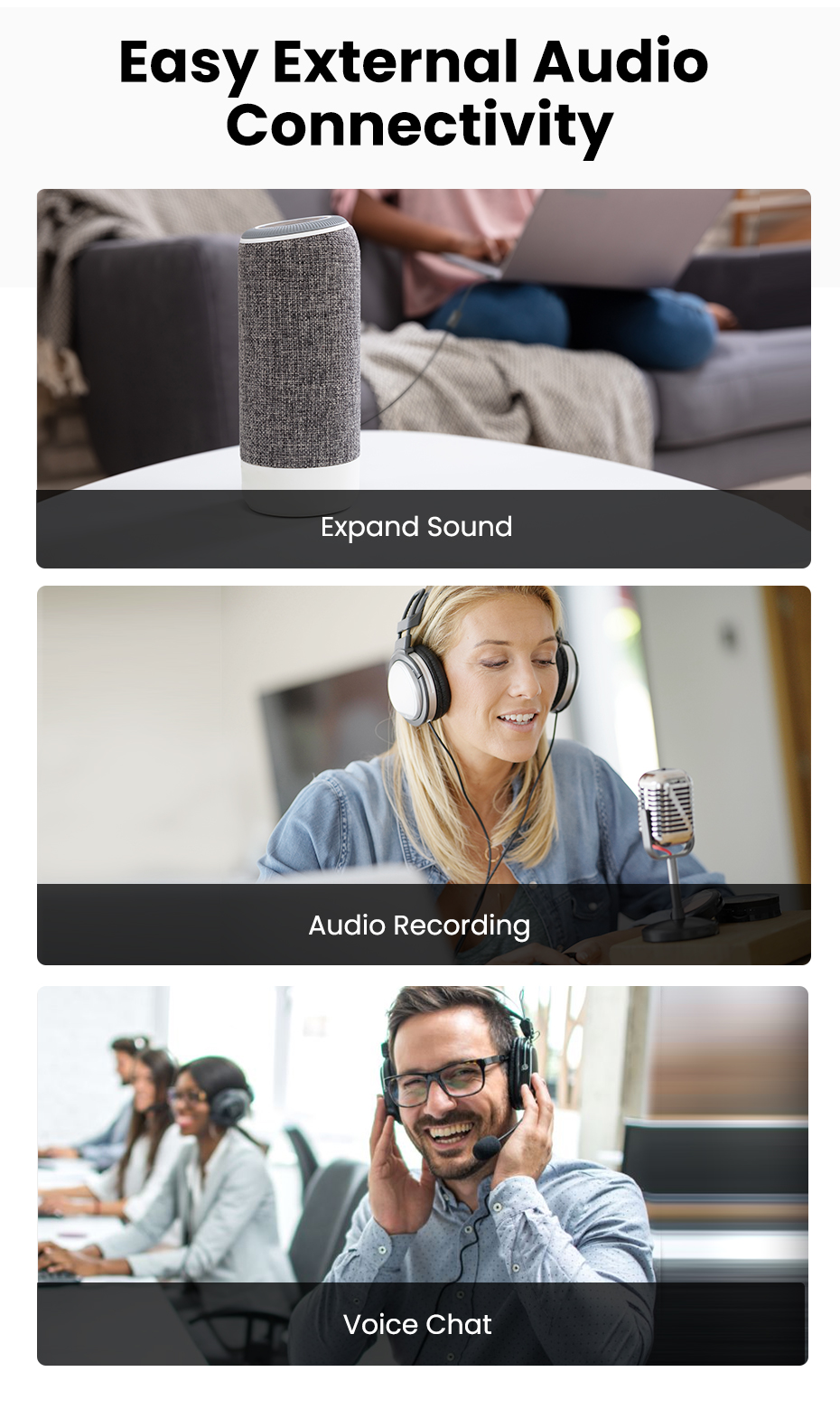 UGREEN USB External Stereo Sound Card 3.5mm Headphone Microphone Jack in Sri Lanka | ido.lk