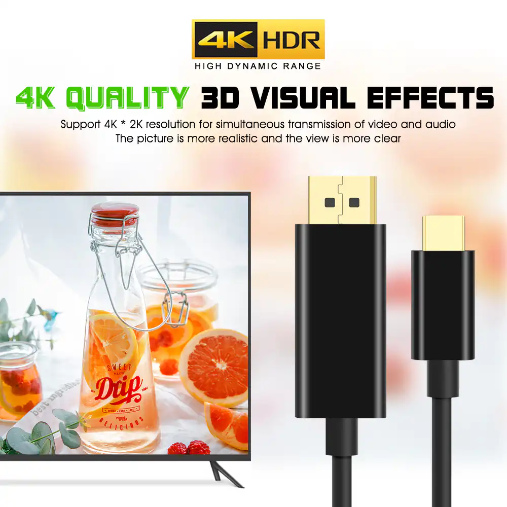 USB C to DisplayPort Cable Type C to DP Converter 1.5M 4K@60Hz in Sri Lanka | ido.lk