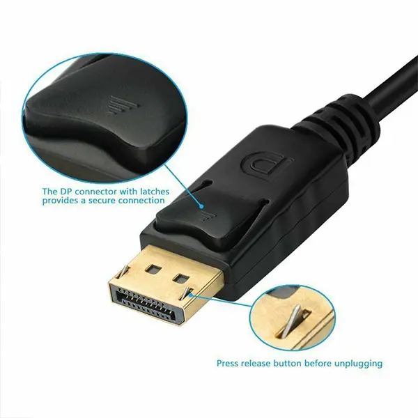 DisplayPort to VGA Cable for Convert DP Male to VGA Male 1.5M @ ido.lk