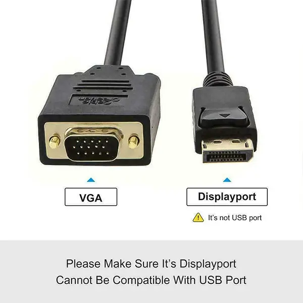 DisplayPort to VGA Cable for Convert DP Male to VGA Male 1.5M@ ido.lk
