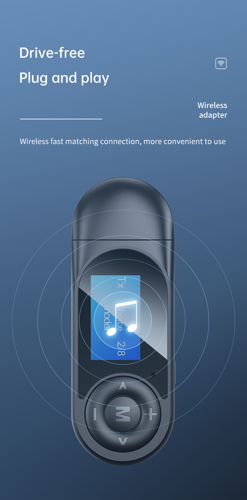 Visible Bluetooth Receiver Transmitter Adapter with Display | ido.lk