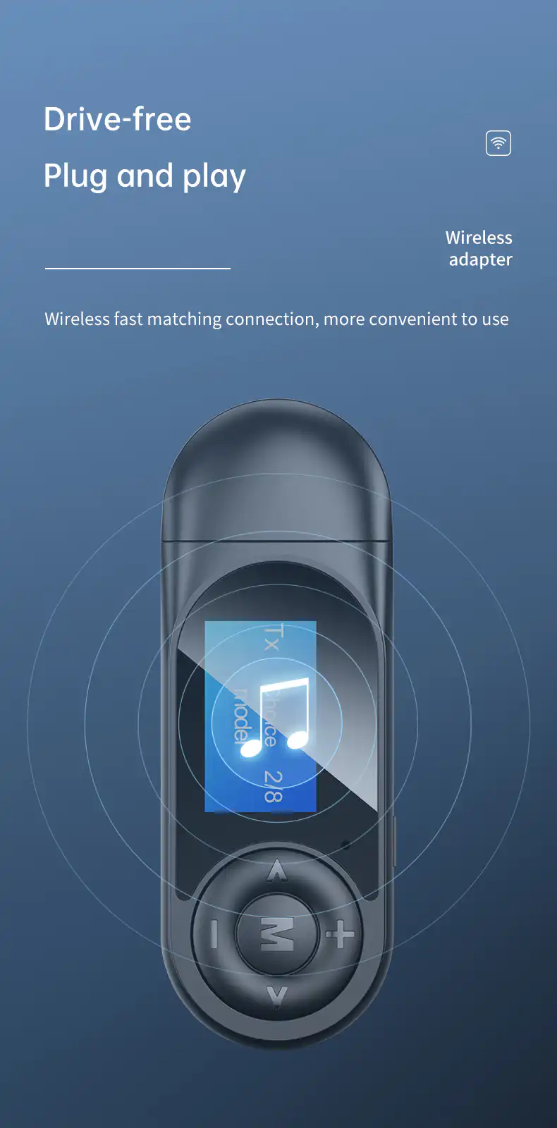 Visible Bluetooth Receiver Transmitter Adapter with Display | ido.lk