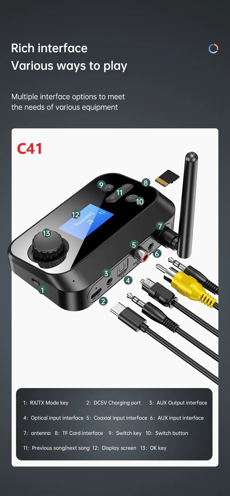 Bluetooth 5.1 Audio Transmitter Receiver 6 in 1 Wireless Transmitter in Sri Lanka | ido.lk