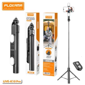 Tripod Stand Bluetooth Selfie Stick PLOKAMA Live K-10 Pro@ido.lk