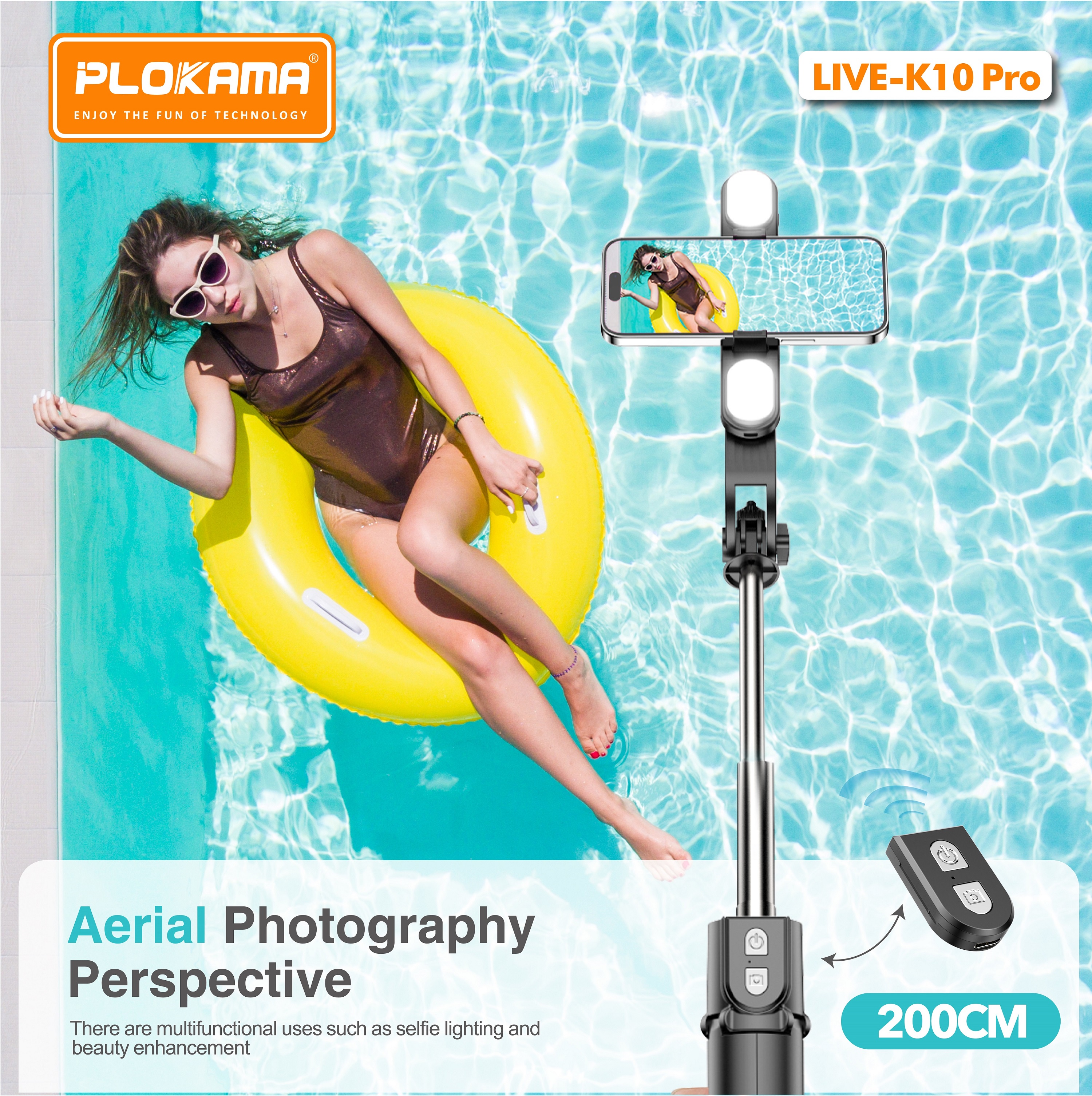 Tripod Stand Bluetooth Selfie Stick PLOKAMA Live K-10 Pro in Sri Lanka | ido.lk
