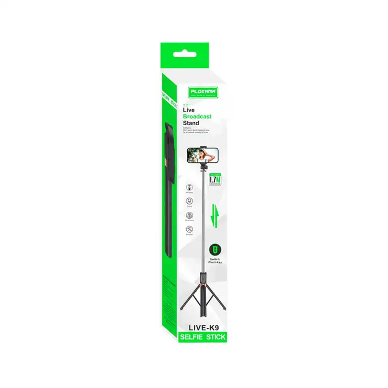 Bluetooth Selfie Stick with Remote Control PLOKAMA Live-K9 in Sri Lanka | ido.lk